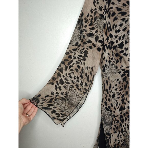 New York City Design Co Women's Plus Size 100% Silk Animal Print Blouse 14/16 - Picture 3 of 7